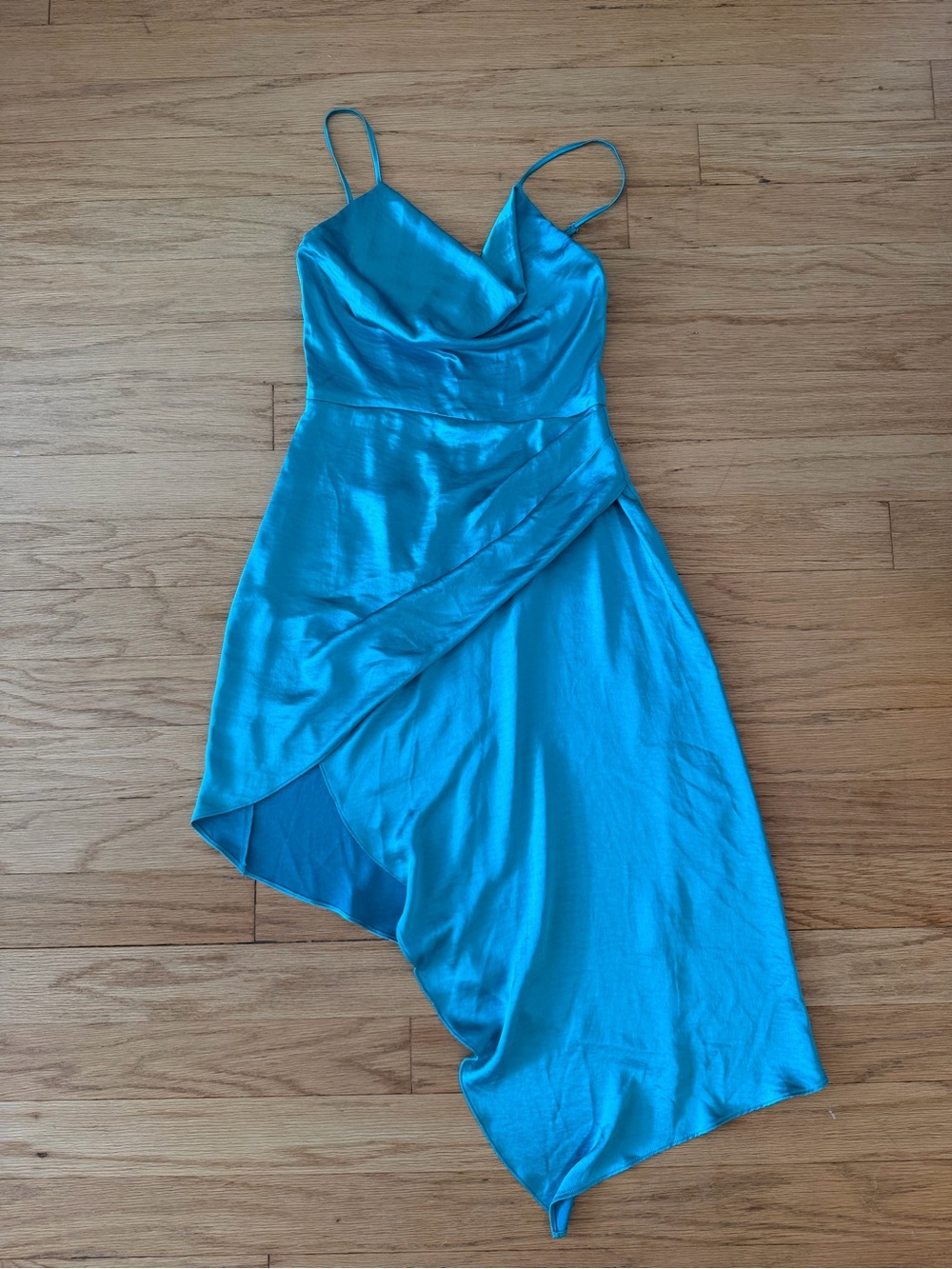 Elliatt Turquoise Asymmetrical Slip Dress